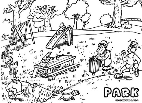 Park Coloring Page Coloring Home