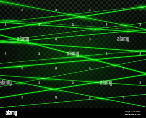 Green Laser Beam Lights Neon Glow Rays Background Vector Flash And