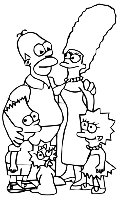 Dessin de bourgeon symbole du printemps coloriages de printemps. Coloriage Les Simpsons ensemble dessin gratuit à imprimer