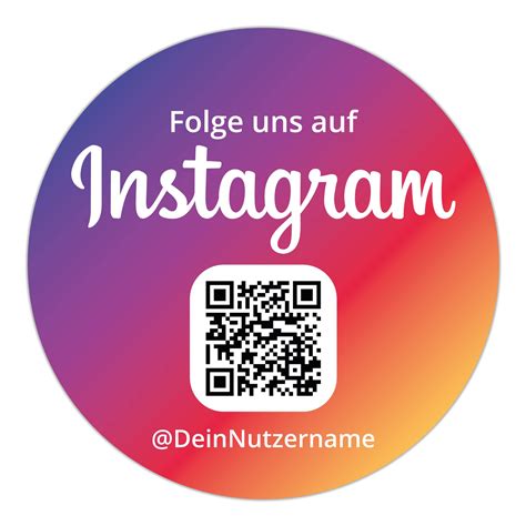Aufkleber Sticker Folge Uns Auf Instagram Rund Color Empfehlio