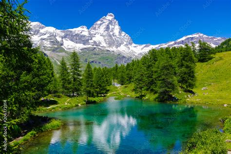 Beautiful Landscape With The Matterhorn Cervino And Another