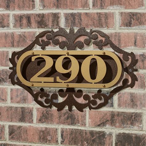 Metal House Number With 3 Numbers And Scrolls Metal Address Sign