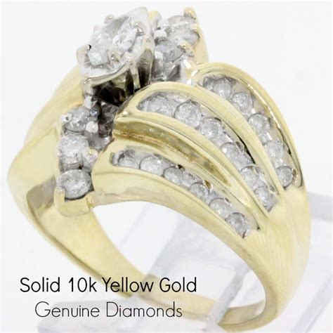 Solid 10k Yellow Gold 100ctw Genuine Diamonds 72 Grams Engagement