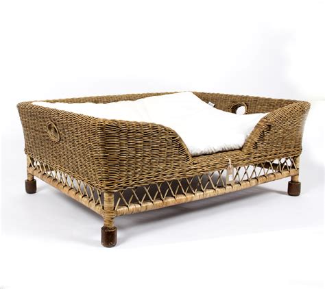 A Large Wicker Dogs Bed Possibly Oka 107cm Wide