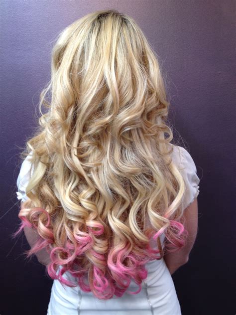 Hot Pink Ombre Curly Hair Styles Hair Styles Hair Dos