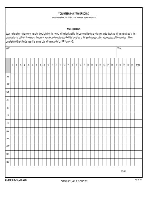 2003 Form Da 4713 Fill Online Printable Fillable Blank