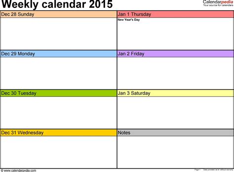 7 Day Blank Calendar Calendar For Planning