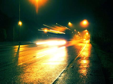 Free Rainy Highway At Night Stock Photo