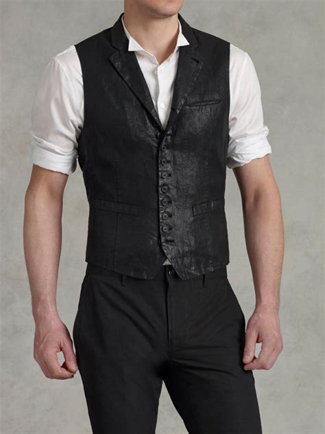 John Varvatos Multi Button Vest In Black For Men Lyst