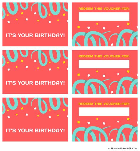 Birthday Coupon Template Red And Blue Fill Out Sign Online And