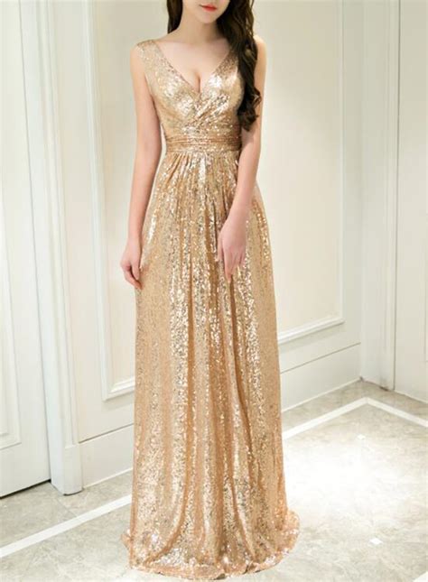 ever pretty gold sequins prom dresses 2018 v neck formal dress women evening gowns on luulla