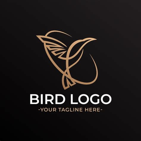 Premium Vector Elegant Line Art Bird Gold Logo Template