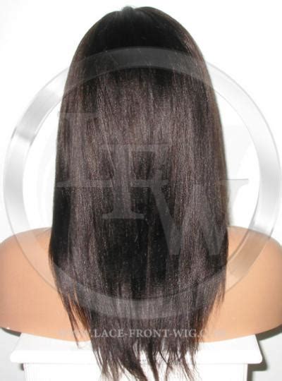 Yaki Straight Lace Front Wig Human Hair 12 Inch Color 2