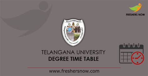 Telangana University Time Table 2021 Pdf All Ug Pg Semester Exams