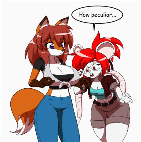 Rule 34 2girls Animated Anthro Bouncing Breasts Cleavage Female Female Only Fox Fox Ears Fox