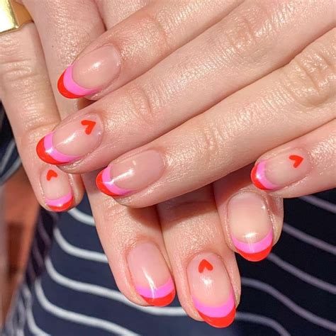 wah nails london on instagram “ ️💕 ️ lovin these pink n red tips by jaydeau ️💕 ️ follow link