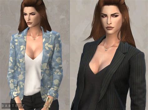 Darte S Blazer And Tank Top Sims Dresses Sims Clothing Tank Tops