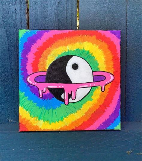 Trippy Drip Planet Psychedelic Art Ambies Beauty By The Sea Etsy
