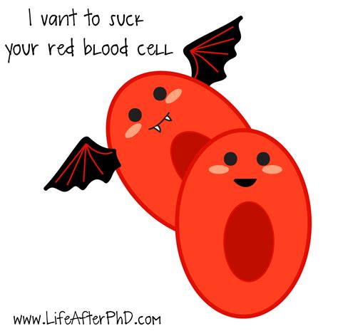 Cute Red Blood Cell Vampire Life After Phd