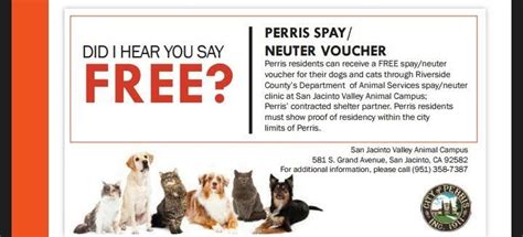 Spay & neuter voucher application. Free Neuter Voucher **** Perris Spay/Neuter Voucher Perris ...