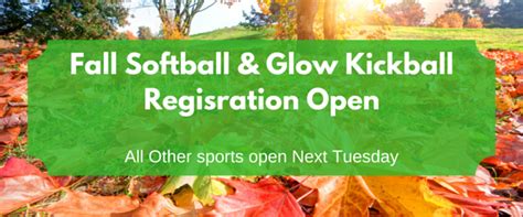Fall Softball Glow Kickball Regisration Open Volo Formerly Play