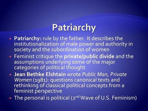 PATRIARCHY AND SEXUAL DIVISION OF LABOUR KEY POINTS TO REMEMBER