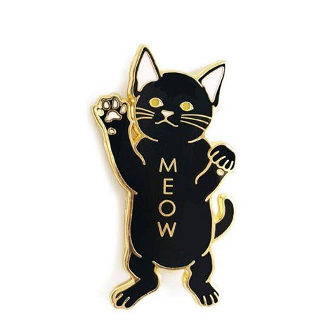 Black Kitty Cat Enamel Brooch Pin Aksa Cat Enamel Pin Enamel Pins Cat Lover Ts Cat