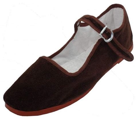 Shoes 18 Womens Cotton China Doll Mary Jane Shoes Ballerina Ballet Flats Shoes 5 118 Brown