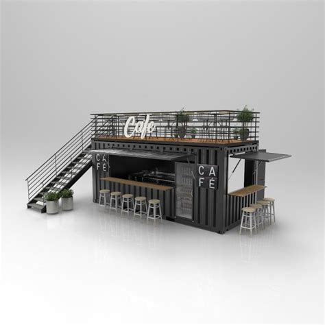 Container Cafe 3d Model By Yurry