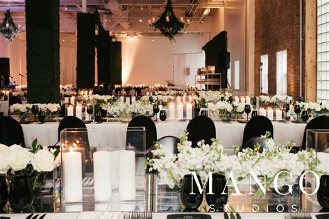 A Modern Wedding Reception With A Black And White Colour Palette The