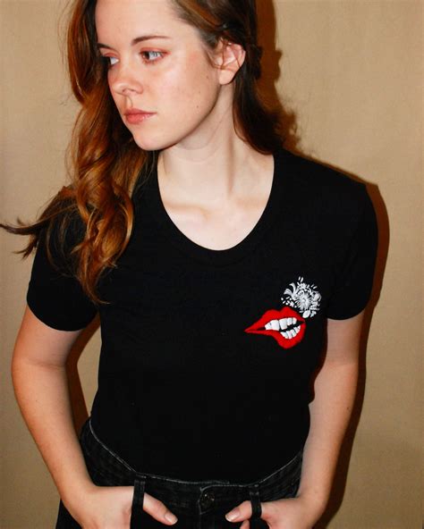 Red Lip Tee On Etsy Ingasofie T Shirts For Women Womens Top Women