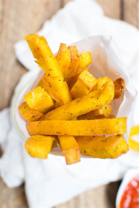 If you cut these into thinner fries, you should get way more than i did out of this recipe. Cheesy Polenta Fries