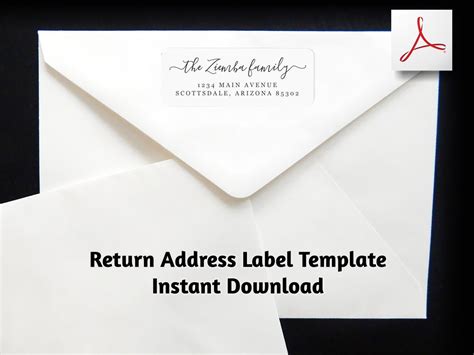 Return Address Label Template Printable Envelope Label Avery 1 X 2 5