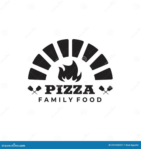 Black Crossed Pizza Peel Logo Design Stock Vector Illustration Of