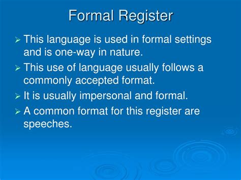 Ppt Language Registers Powerpoint Presentation Free Download Id