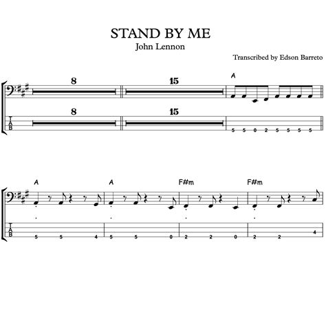 STAND BY ME John Lennon S And Ben E King S Versions Bass Score Tab Lesson Edson Renato