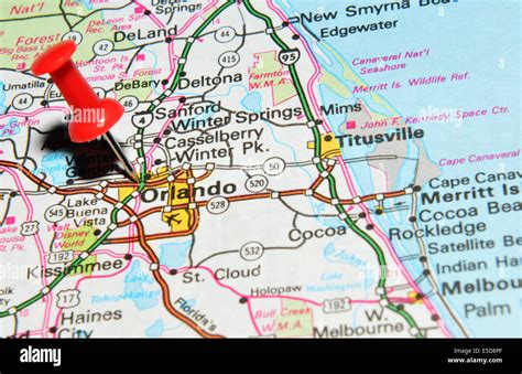 Orlando On Us Map Stock Photo Alamy