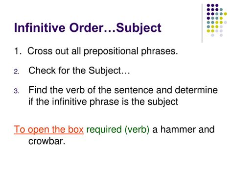 PPT - The Infinitive and the Infinitive Phrase PowerPoint Presentation ...