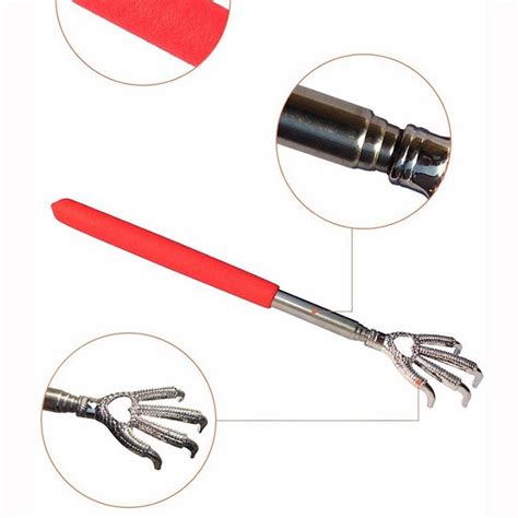Cheap Practical Handy Stainless Pen Clip Back Scratcher Telescopic Pocket Scratching Massage Kit