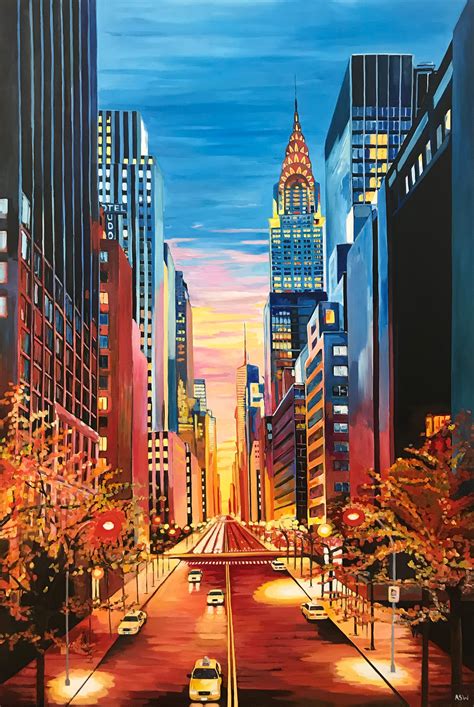 New York City Chrysler Building Painting By Angela Wakefield