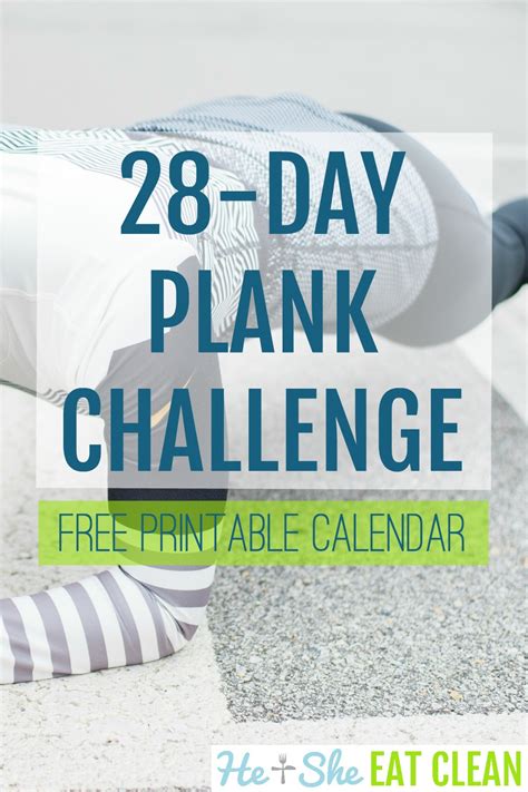 28 Day Plank Challenge With Free Printable Calendar