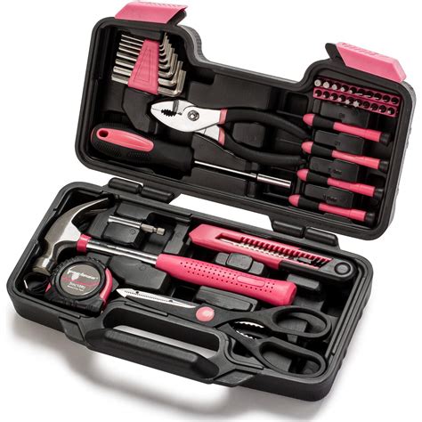 Cartman Pink 39piece Tool Set General Household Hand Tool Kit With