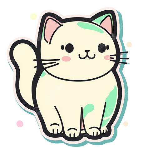 Lindo Gato Pegatina Dibujos Animados Gatito Gatito Png Etiqueta Engomada Linda Del Gato