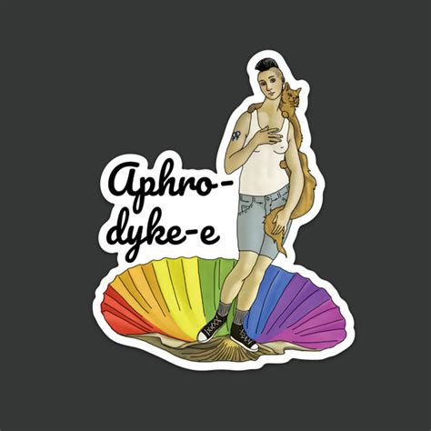 punny aphro dyke e lgbt vinyl sticker gay and lesbian pride lgbtq sesame but different