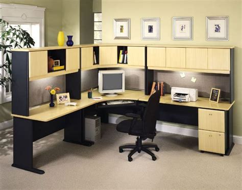 Big L Shaped Brown Desk For Home Office Home Office Furniture Design