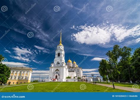 Dormition Cathedral Or Assumption Cathedral In Vladimir Russia Stock