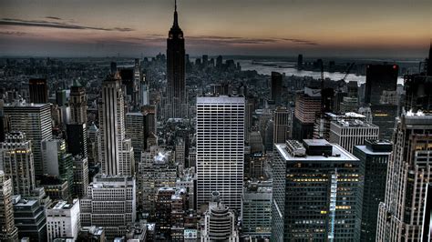 Aerial View Of Black And White Photo Of Buildings Hd New York