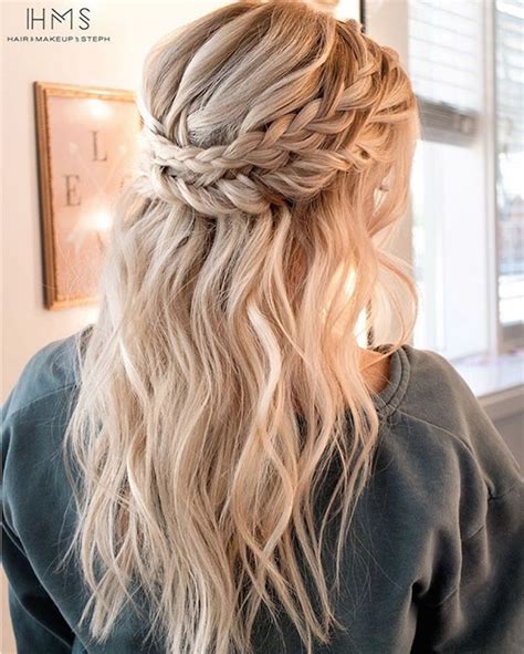 Braids going back and forth, up and down are lovely and modern. 37 beautiful half up half down hairstyles for the modern ...