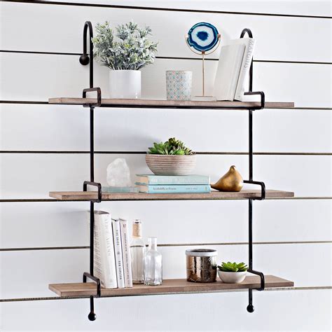 Wooden Slatpipe Shelf Kirklands Shelves Wood Cabinets Decor