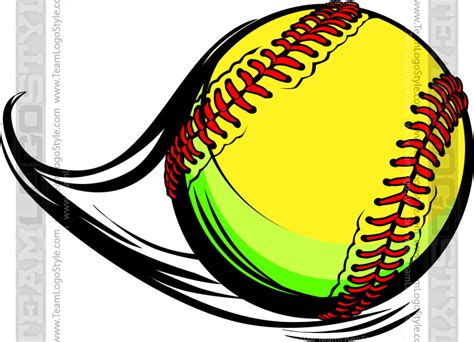 Softball Graphic Vector Clipart Softball In Motion